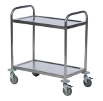 Trolley two trays. Stainless 2242