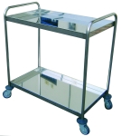 Trolley two trays. Stainless 2244