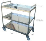 Trolley three trays. Stainless 2245