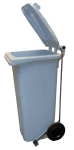 Gray dustbin 120 l. With pedal lid opening. 9821-PG