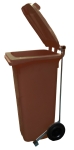 Brown dustbin 120 l. With pedal lid opening. 9821-PM