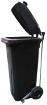 Black dustbin 120 l. With pedal lid opening. 9821-PN
