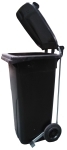 Black recycling bin 240 l. With lid opening pedal 9822-PN