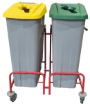 Chariot pour 2 poubelles de recyclage 3017-2