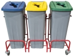 Chariot pour 3 poubelles de recyclage 3017-3